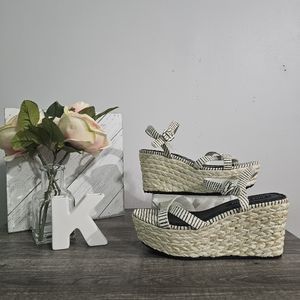ALICE + OLIVIA EUC Rachel Espadrille Wedge Sandal, size 39 EU 9 US